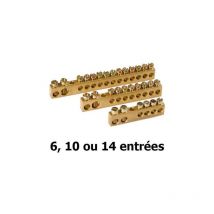 Bornier de terre - Nombre entrée - Bornier 14 entrées (1x25mm² + 1x10mm² + 12x6mm²)