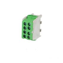 Bornier vert enclipsable sur rail din pour câble Terre