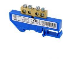 Bornier pour rail din - Installation facile - Tension nominale 500V - Bleu 6x9mm - 1 module