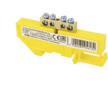 Bornier rail din 6x9 jaune - Installation sur rail TH35 - Tension d'isolement 500V - 1 module