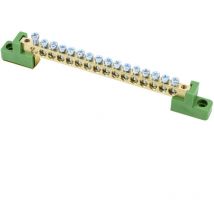 Bornier sur isolateurs plats - 6x9 - Vert - Certification ce - Tension d'isolement 500V