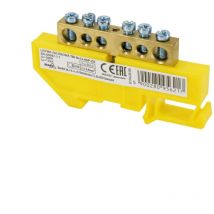 Bornier sur Rail din - 6x9mm - Jaune - Installation Facile - Tension 500V