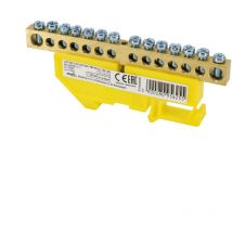 Bornier sur rail din - 6x9mm - Jaune - Installation facile - Tension nominale 500V