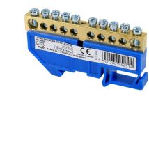 Bornier sur rail din - Installation facile - Tension d'isolement 500V - Module unique - Rail TH35 - Bleu