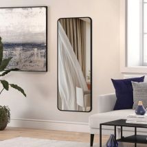 Boromal - 40x140/140x40cm Standspiegel Groß Ganzkörperspiegel mit Aluminiumrahmen für Schlaf-, Wohn- und Badezimmer Spiegel