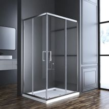 Boromal - Duschkabine 75x90cm Schiebetür Eckeinstieg Duschkabine mit Schiebetüren 5mm esg Glas Duschschiebetür Duschabtrennung Eckeinstieg Dusche