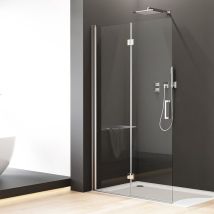 Walk In Duschwand 100x195 Cm Falttuer Dusche Duschtrennwand 5mm Esg-sicherheitsglas Nano Beschichtung - Boromal