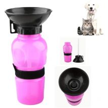 Borraccia cane gatto 750ML animali viaggio portatile acqua ciotola rosa