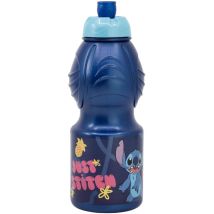 Borraccia Originale Disney Stitch Per Bambini Da 400 Ml Senza Bpa, Con Tappo Antigoccia, Fascia Antiscivolo E Forma Ergonomica
