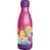 Borraccia Rosa Per Bambine In Plastica Principesse Cenerentola Jasmine Biancaneve Belle Ariel 560 Ml Con Tappo A Vite - Disney