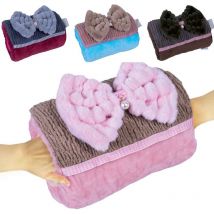 Borsa Acqua Calda Elettrica con Tasche Scaldamani Fiocco Tessuto Peluche 4 Color