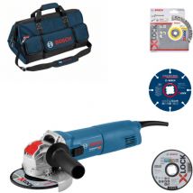 Bosch - Kit de construction meuleuse angulaire gwx 10-125 X-Lock accessoires et sac inclus