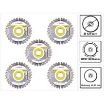 Bosch Best for Universal Disco diamantato 125 x 22,23 mm, 5 pezzi (5x 2608603630)