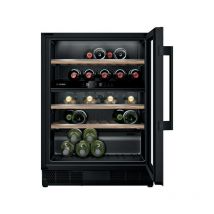 Bosch - KUW21AHG0 Weinkühlschrank mit Glastür, 120 l, 60cm breit, Zwei Temperaturzonen, LED-Beleuchtung, Schwarz