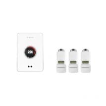Easycontrol set avec 1x thermostat d'ambiance intelligent simple et 3x thermostat de radiateur intelligent tête blanche - Bosch