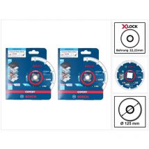 Bosch Expert x-lock Disco da taglio diamantato per metallo, 125 x 22,23 mm per smerigliatrice angolare x-lock, 2 pz. (2x 2608900533)