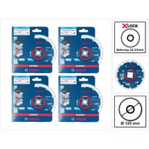Bosch Expert x-lock Disco diamantato per metallo, 125 x 22,23 mm per smerigliatrice angolare x-lock, 4 pz. (4x 2608900533)