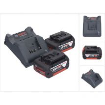Bosch Professional - Bosch gal 18V-20 Chargeur de batterie 10,8 - 18 v 2 a ( 2607226281 ) + 2x gba 18 v 5,0 Ah batterie ( 2x 2607337069 )
