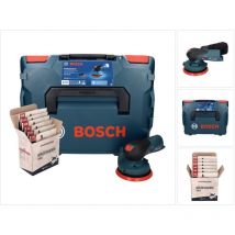 Bosch GEX 12V-125 Professional Akku Exzenterschleifer 12 V 125 mm Brushless + L-Boxx ( 0601372100 ) + Toolbrothers TURTLE Schleifset - ohne Akku,