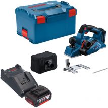 Bosch Professional - Bosch gho 18V-26 Professional Rabot sans fil 18 v 2,6 mm Brushless + 1x batterie 5,0 Ah + chargeur + L-Boxx
