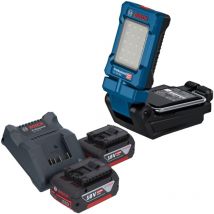 Bosch gli 18V-800 Professional Akku Leuchte 18 v 800 lm + 2x Akku 4,0 Ah + Ladegerät