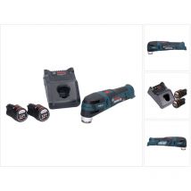 Bosch Professional - Bosch gop 12V-28 Professional Découpeur-ponceur sans fil Starlock Brushless + 2x Batteries 2,0 Ah + Chargeur