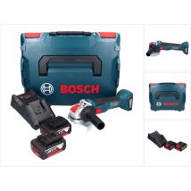 Bosch GWX 18V-10 Professional Meuleuse angulaire sans fil 18 V 125 mm X-LOCK Brushless + 2x batterie 5,0 Ah + chargeur + L-Boxx
