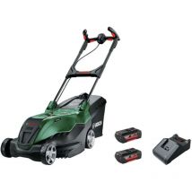 Bosch Outils de jardinage - Tondeuse sans fil, largeur de coupe 40 cm, 2 batteries 2,0 Ah lxt, chargeur 06008B9F01