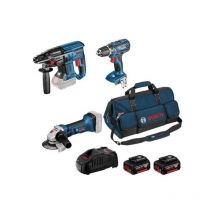 Kit de 3 outils Bosch Perceuse - Meuleuse - Perforateur) - 18V - Bleu