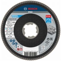 BOSCH 2608619200 Plateaux à lamelles X-LOCK version coudée, spatule fibre, Ø 115 mm, G 120, X571, Best for Metal, 1 pc