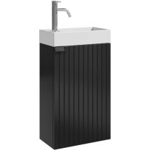 WC Badmöbel Bosco 40x22 cm Matt Schwarz - Schrank Waschbecken Ba