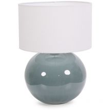 Bosco Eucalyptus Ceramic Table Lamp with White Drum Shade