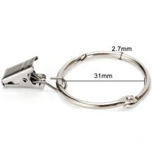 Bosdontek 40 Pièces Clips de Rideaux Tringle à Rideaux 32mm Anneaux de Rideaux de Processus de Placage avec Clips Crochets de Rideaux Convient pour
