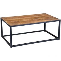 Altobuy - bosque - Table Basse Rectangulaire Plateau Bois et Pied Acier