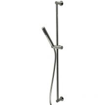 Bossini - Asta murale in acciaio inox, flessibile in cromolux retinato con raccordi inox