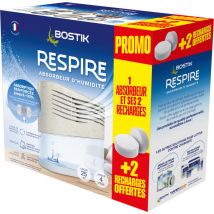 Bostik - Absorbeur humidité respire+2 recharges+ 2 recharges gratuites - respire
