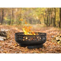 Boston Decorative Fire Bowl - Steel - L80 x W80 x H30 cm - Black