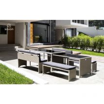 Couleurs Du Monde - Boston Bench - Salon Lunch Encastrable 6 Pieces Faible Encombrement