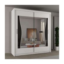 Boston Double Door Sliding Wardrobe - White 150cm