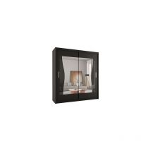 Boston Double Door Sliding Wardrobe - Black 120cm