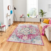 Boston G0532 Fuchsia Blue 160cm x 220cm Rectangle - Blue and Pink