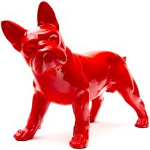 Figura Decorativa Perro Boston Terrier Kuatéh de Poliresina 43x19x32 cm Rojo