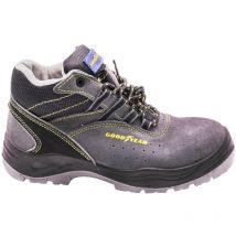 Goodyear - Botas de seguridad en piel serraje color gris, Alta resistencia y forro antibacteriano Talla 37