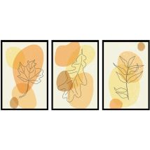 Yellow party Trio, Set de 3 posters muraux - 90x45cm