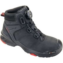 Botas de seguridad Braxton talla 45 cuero negro / rojo S3 SRC HRO EN20345 BAAK