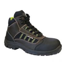 Botas de seguridad Danubio talla 46 negro / marrón piel / textil. S3 src EN20345