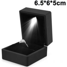 Boîte à bagues éclairée par led, boîte à boucles d'oreilles, étui cadeau pour bague de mariage, présentoir de bijoux, organisateur d'emballage,