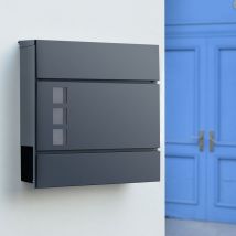 Boîte aux lettres Kahla acier galvanisé 37x37x11 cm gris anthracite [en.casa]