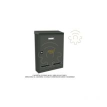 Alubox - BoA te aux lettres Trimec mod Sirio fonte grise mm280x110x385h avec toit 2 clA s serrure a cylindre
