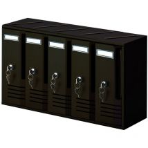 Alubox - Boîte aux lettres modèle cube 5 places aluminium 520x175x300 trimec copropriété - Séjour